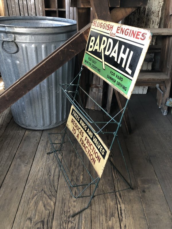 画像5: RARE! 40s Vintage BARDAHL Motor Oil Additive Can Store Display Rack HTF!! (A628) 