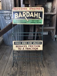 RARE! 40s Vintage BARDAHL Motor Oil Additive Can Store Display Rack HTF!! (A628) 