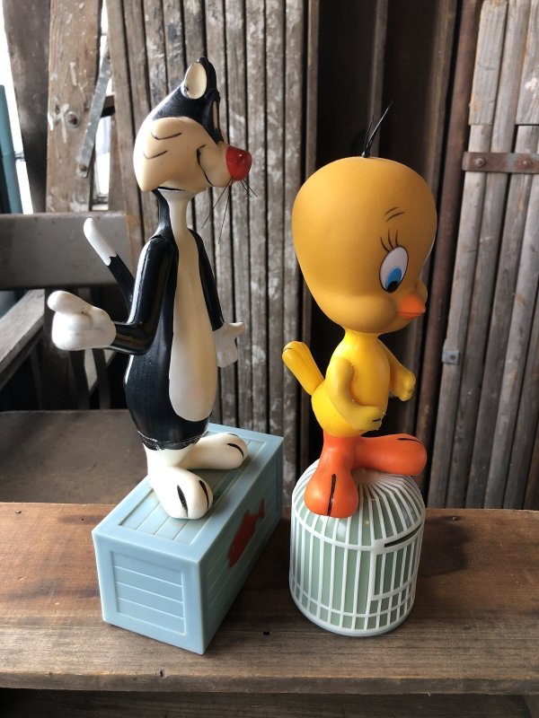 画像2: 60s〜 Vintage R.Dakin Tweety and Sylvester Figure Set w/Bank (A634)