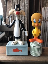60s〜 Vintage R.Dakin Tweety and Sylvester Figure Set w/Bank (A634)