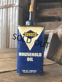 Vintage Oil Can SUNOCO Household Oil (A654)