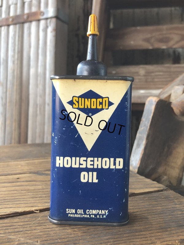 画像1: Vintage Oil Can SUNOCO Household Oil (A654)