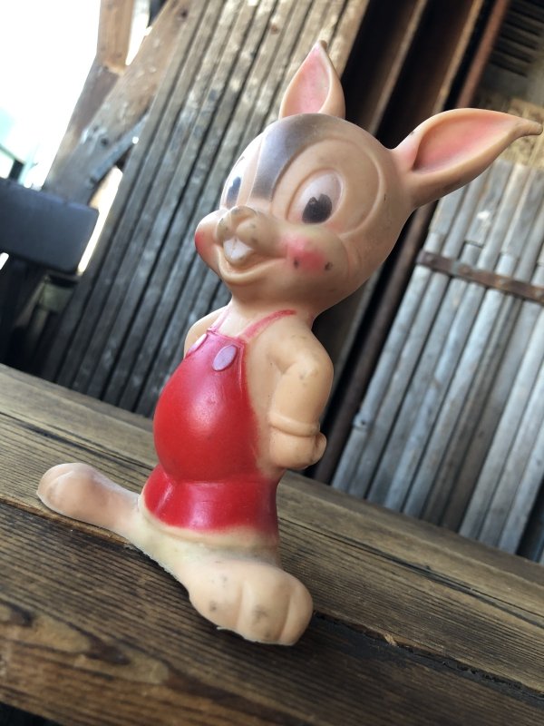 画像2: 50s Vintage Walter Lantz Oswald Rabbit Sun Rubber Squeak Toy (A673)