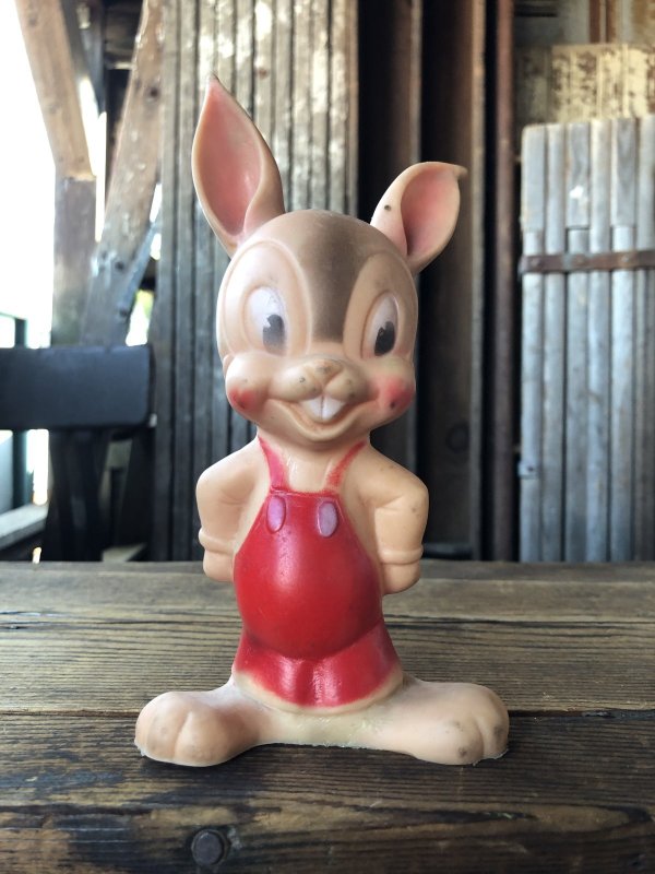 画像1: 50s Vintage Walter Lantz Oswald Rabbit Sun Rubber Squeak Toy (A673)