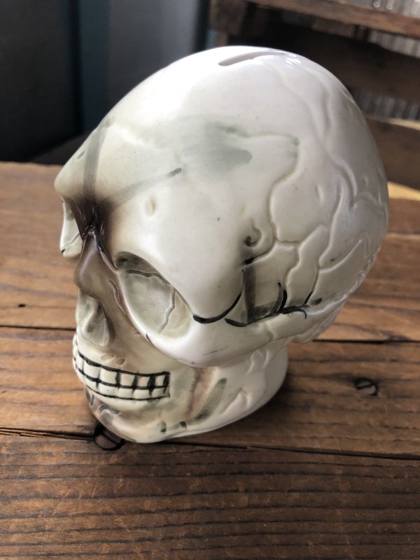 画像7: Vintage Japan Skull Ceramic Coin Bank (A675)