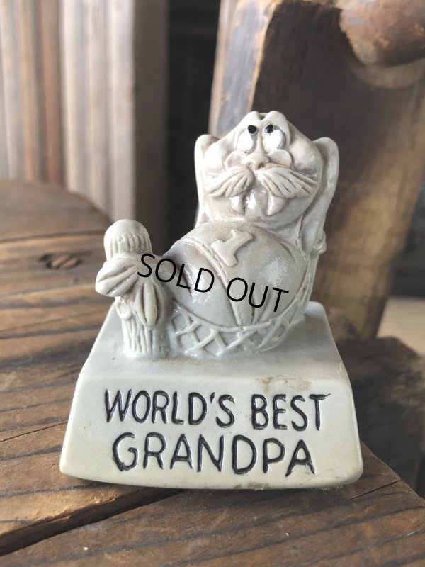 画像1: 70s Vintage Message Doll WORLD BEST GRANDPA (A676)
