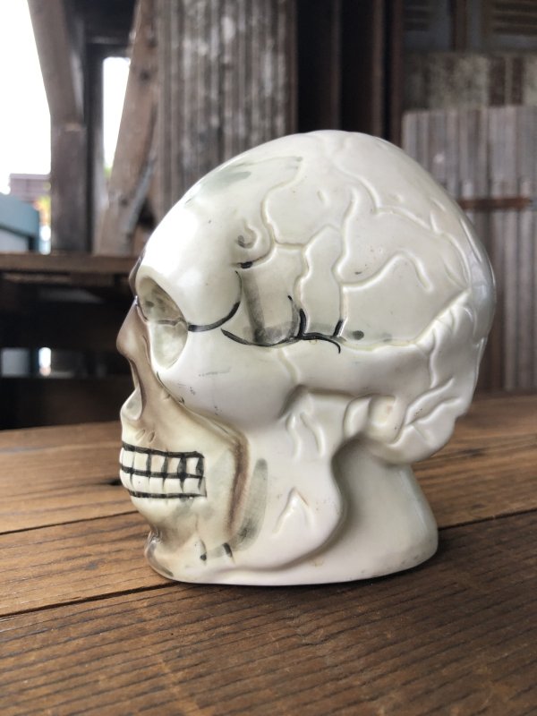 画像4: Vintage Japan Skull Ceramic Coin Bank (A675)
