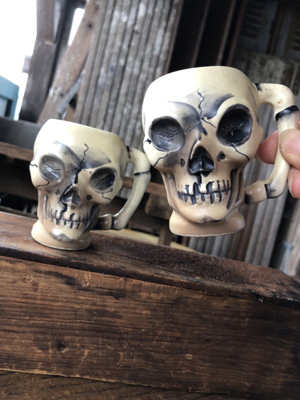 画像11: Vintage Skull Ceramic Salt/Pepper Mugs Japan (A676)