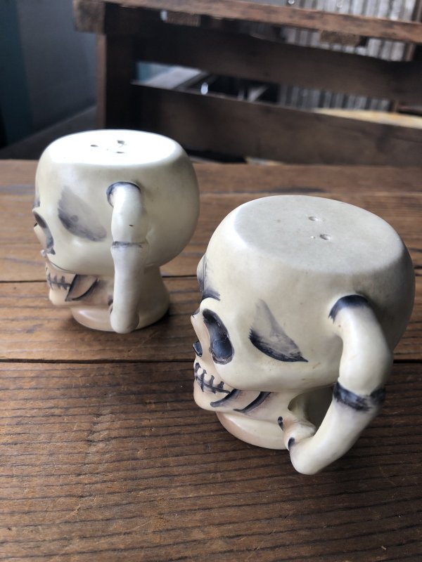 画像8: Vintage Skull Ceramic Salt/Pepper Mugs Japan (A676)