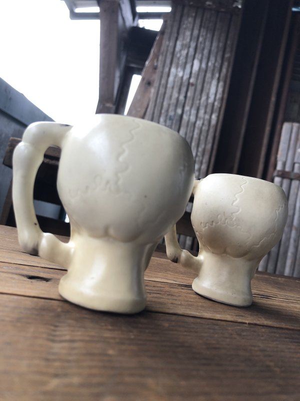 画像7: Vintage Skull Ceramic Salt/Pepper Mugs Japan (A676)