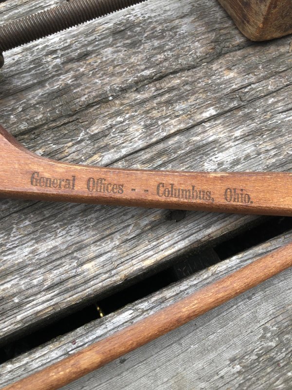 画像4: Vintage USA Advertising Wood Hanger THE UNITED WOOLEN (A689)