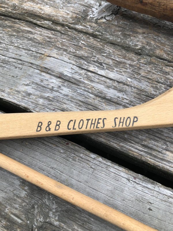 画像2: Vintage USA Advertising Wood Hanger B&B CLOTHES SHOP (A691)