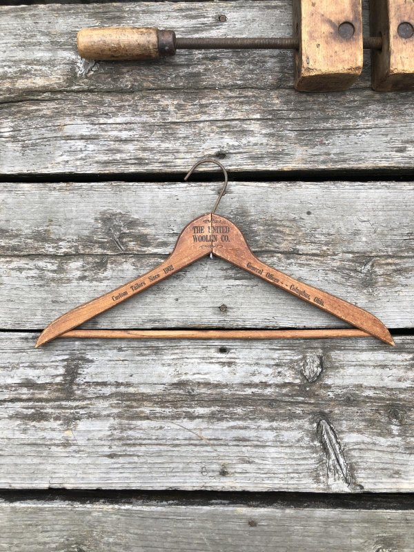 画像5: Vintage USA Advertising Wood Hanger THE UNITED WOOLEN (A689)