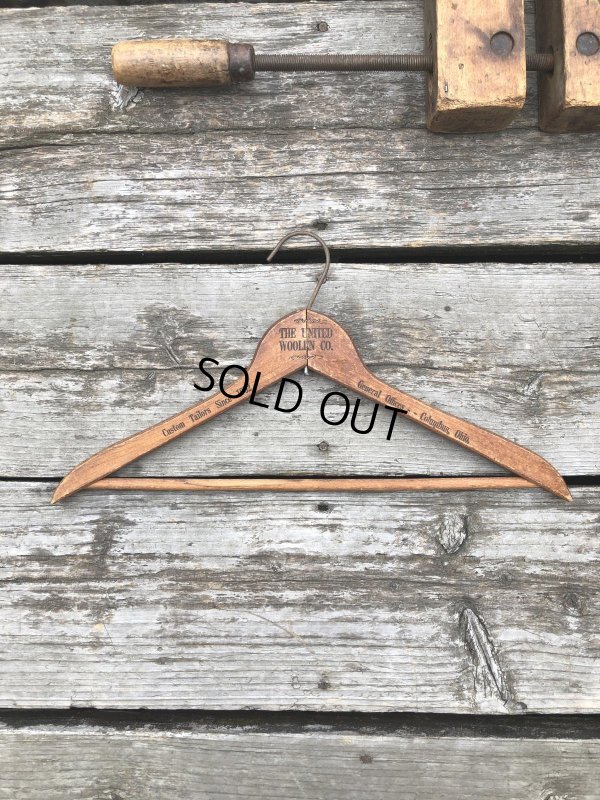 画像5: Vintage USA Advertising Wood Hanger THE UNITED WOOLEN (A689)