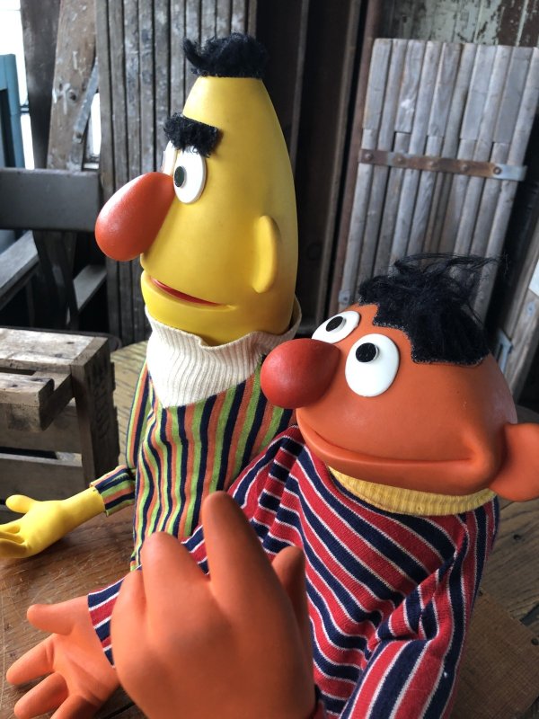 画像6: 70s Vintage Sesame Street Hand Puppet Doll Ernie Bert 1st Ver. Set (A704) 