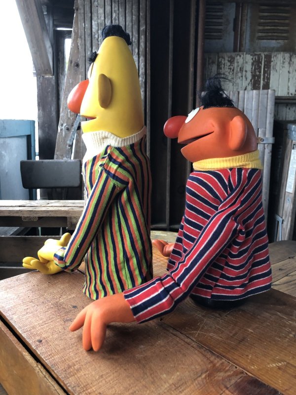 画像4: 70s Vintage Sesame Street Hand Puppet Doll Ernie Bert 1st Ver. Set (A704) 