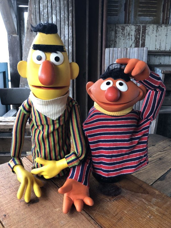 画像9: 70s Vintage Sesame Street Hand Puppet Doll Ernie Bert 1st Ver. Set (A704) 