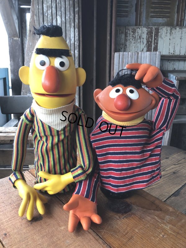 画像9: 70s Vintage Sesame Street Hand Puppet Doll Ernie Bert 1st Ver. Set (A704) 