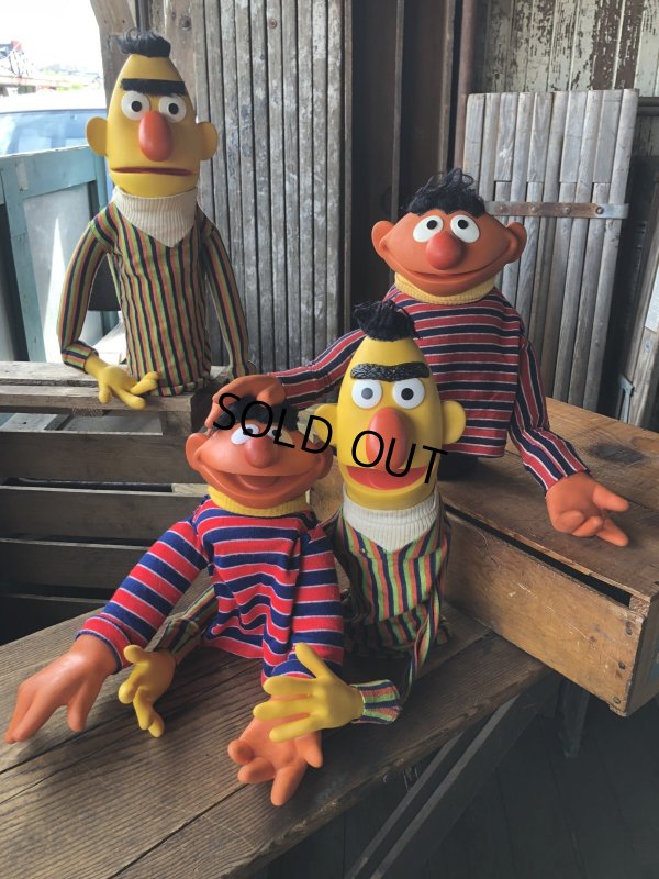 画像12: 70s Vintage Sesame Street Hand Puppet Doll Ernie Bert 1st Ver. Set (A704) 
