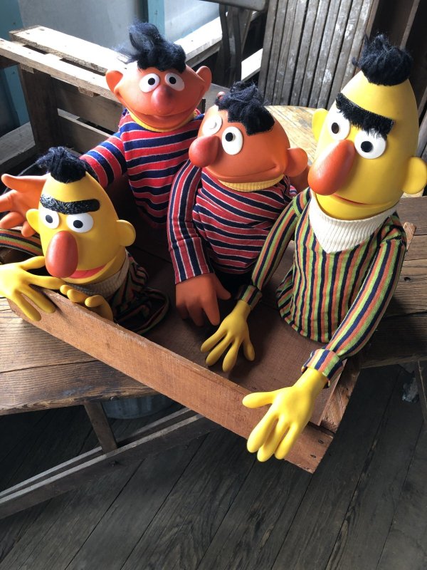 画像11: 70s Vintage Sesame Street Hand Puppet Doll Ernie Bert 1st Ver. Set (A704) 