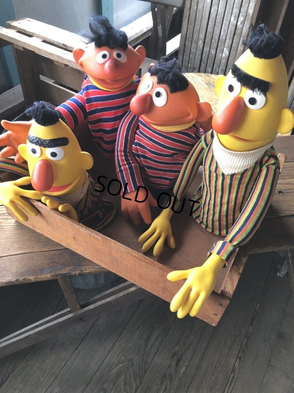 画像11: 70s Vintage Sesame Street Hand Puppet Doll Ernie Bert 1st Ver. Set (A704) 