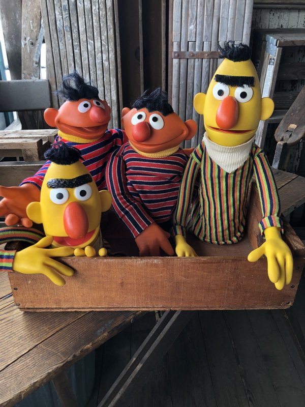 画像14: 70s Vintage Sesame Street Hand Puppet Doll Ernie Bert Set (A705) 
