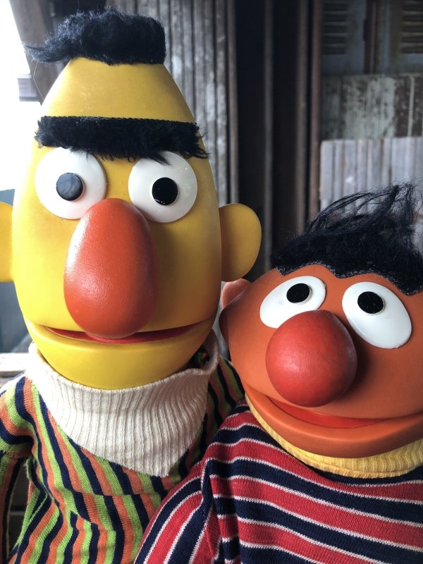 画像7: 70s Vintage Sesame Street Hand Puppet Doll Ernie Bert 1st Ver. Set (A704) 