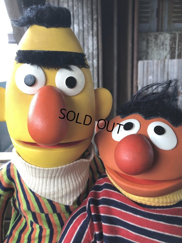 画像7: 70s Vintage Sesame Street Hand Puppet Doll Ernie Bert 1st Ver. Set (A704) 