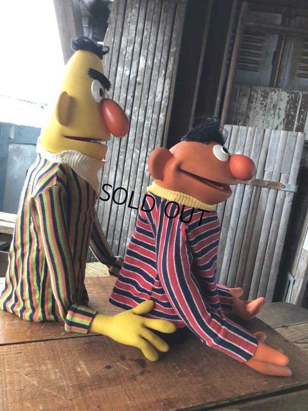 画像2: 70s Vintage Sesame Street Hand Puppet Doll Ernie Bert 1st Ver. Set (A704) 