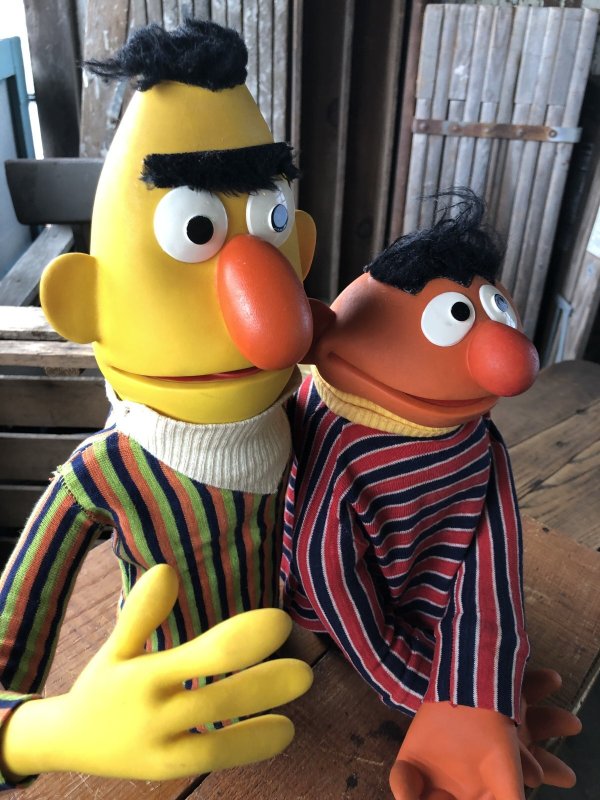 画像5: 70s Vintage Sesame Street Hand Puppet Doll Ernie Bert 1st Ver. Set (A704) 