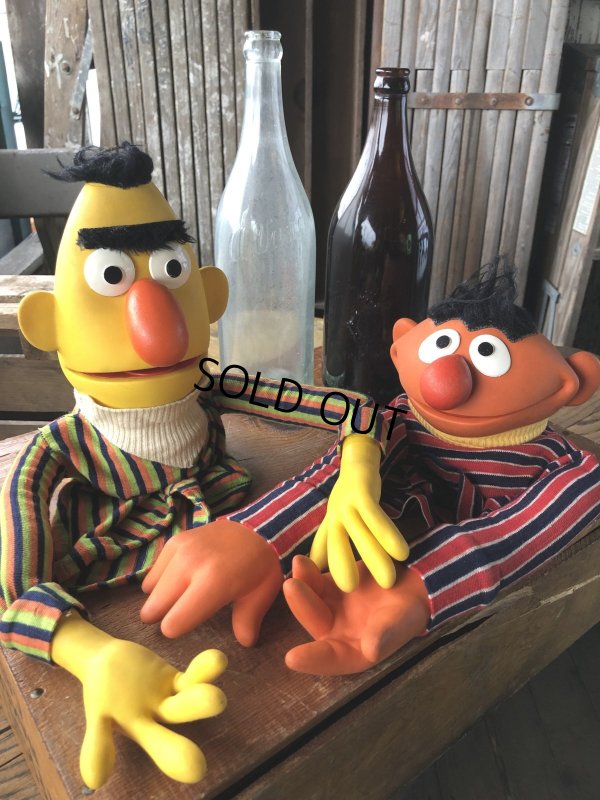 画像10: 70s Vintage Sesame Street Hand Puppet Doll Ernie Bert 1st Ver. Set (A704) 