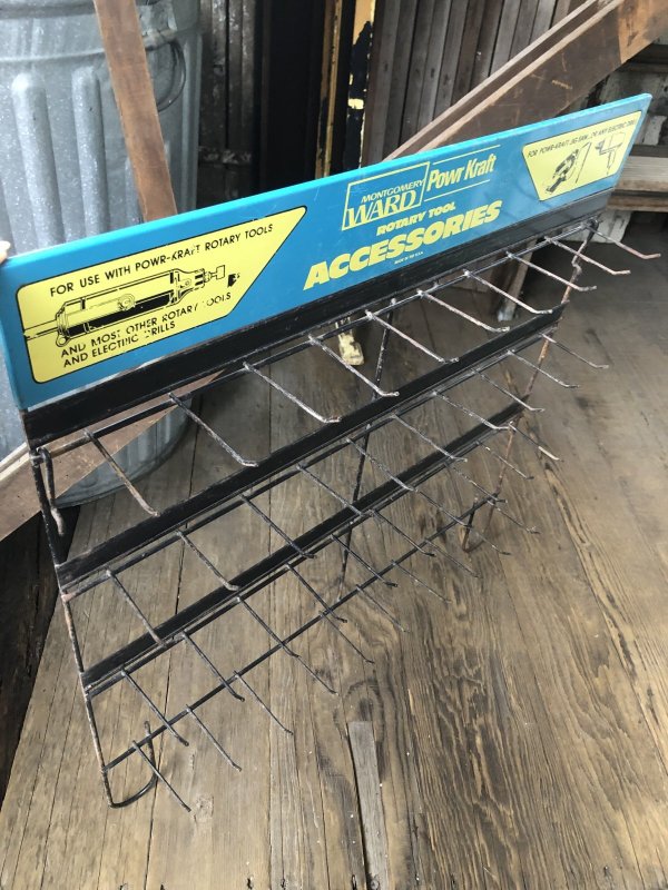 画像14: Vintage Montgomery Ward Power Kraft Tool Hardware Store Display Wire Rack (A715) 