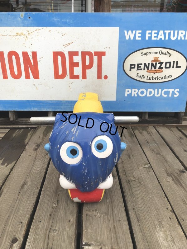 画像1: 70s Vintage McDonalds Playland Fry Guy Fry Kids Ride Blue (A719) 