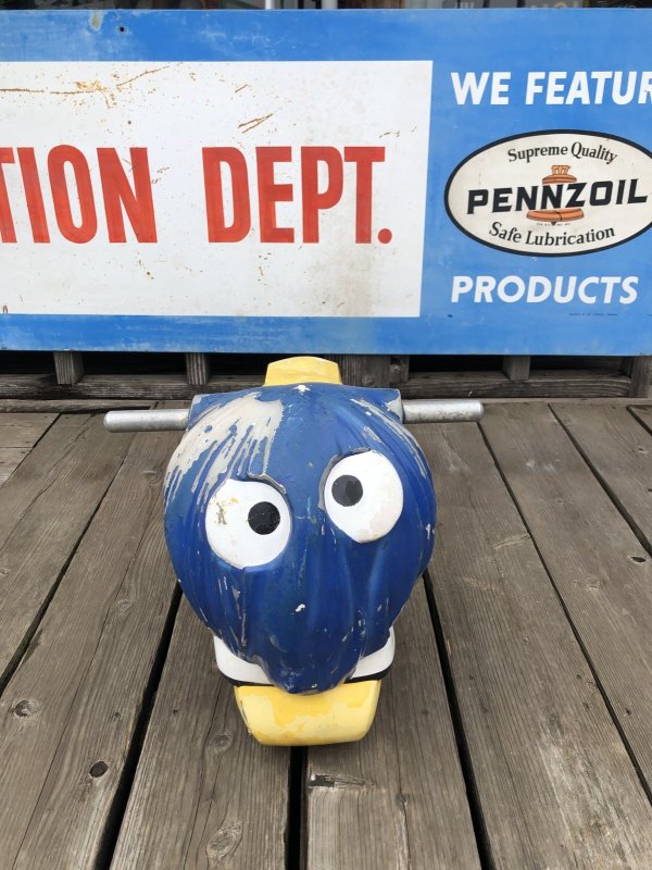 画像1: 70s Vintage McDonalds Playland Fry Guy Fry Kids Ride Blue (A718) 