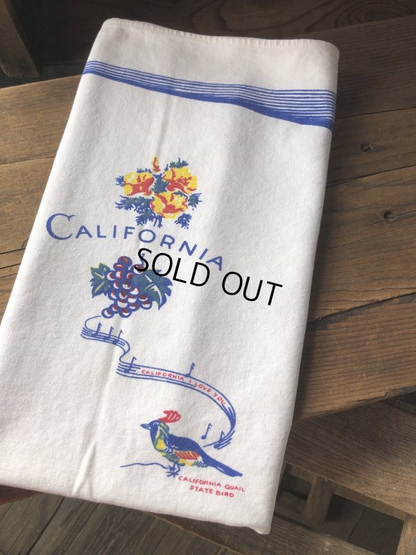 画像9: Vintage California Map Souvenir Tablecloth (A720)