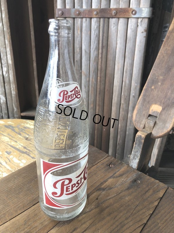 画像1: Vintage Pepsi Cola Glass Bottle (A721)