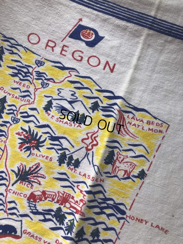 画像6: Vintage California Map Souvenir Tablecloth (A720)