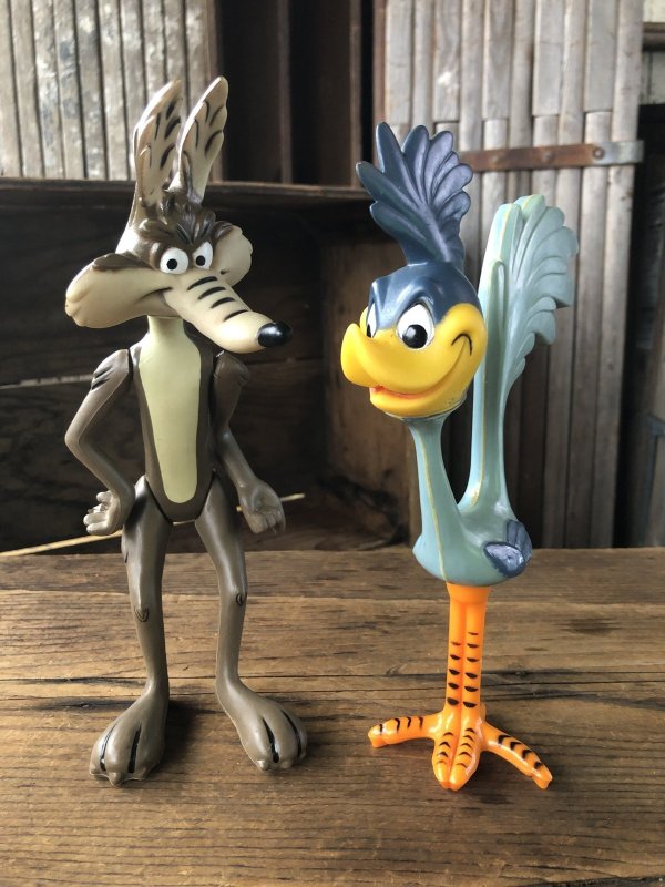 画像1: 〜70s Vintage R.Dakin Looney Tunes Wile E. Coyote and Road Runner Figure SET (A732)