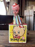 60s Vintage Mattel Porky Pig Music Box Jack in the Box (A842)