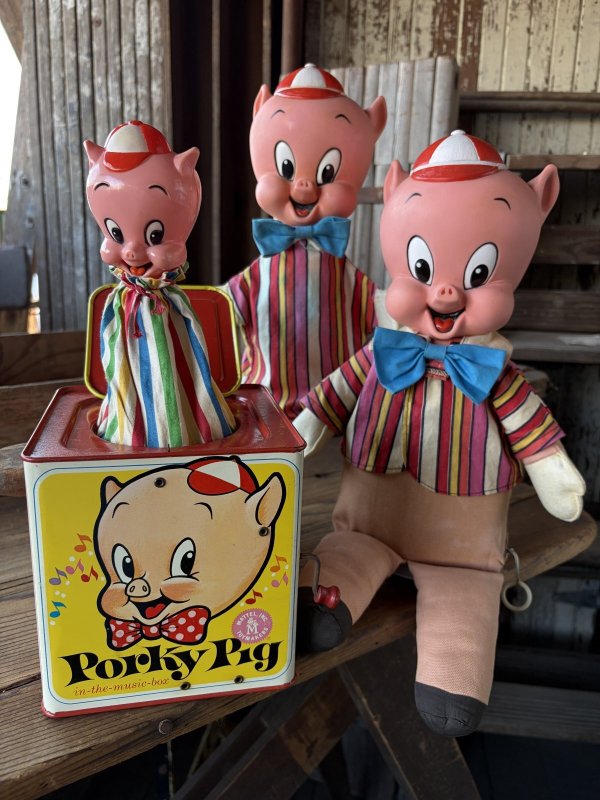 画像16: 60s Vintage Mattel Porky Pig Music Box Jack in the Box (A842)