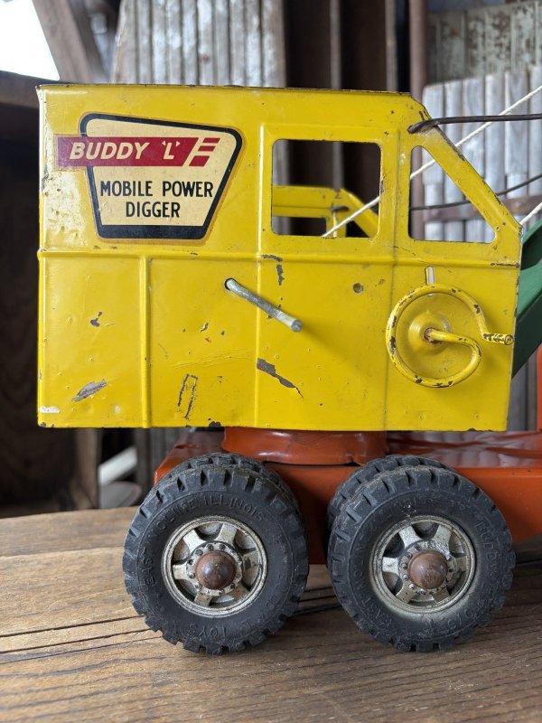 画像6: 50s Vintage Buddy L Mobile Power Digger Crane Truck (A843)