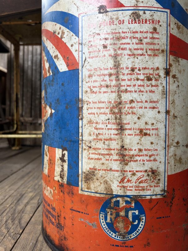 画像13: Vintage TRC TEXAS REFINERY CORP 7 Gallon Oil Can (A854)
