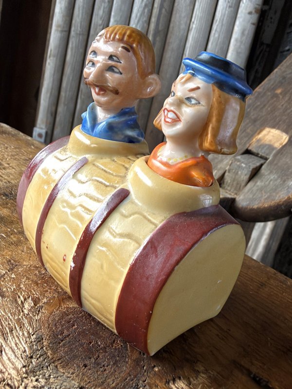 画像2: Vintage Drunk 4 Eyes Double Vision Nodder Salt & Pepper Shakers Japan (A878)