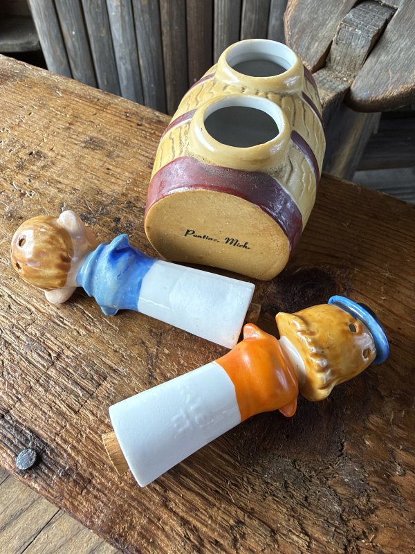 画像5: Vintage Drunk 4 Eyes Double Vision Nodder Salt & Pepper Shakers Japan (A878)