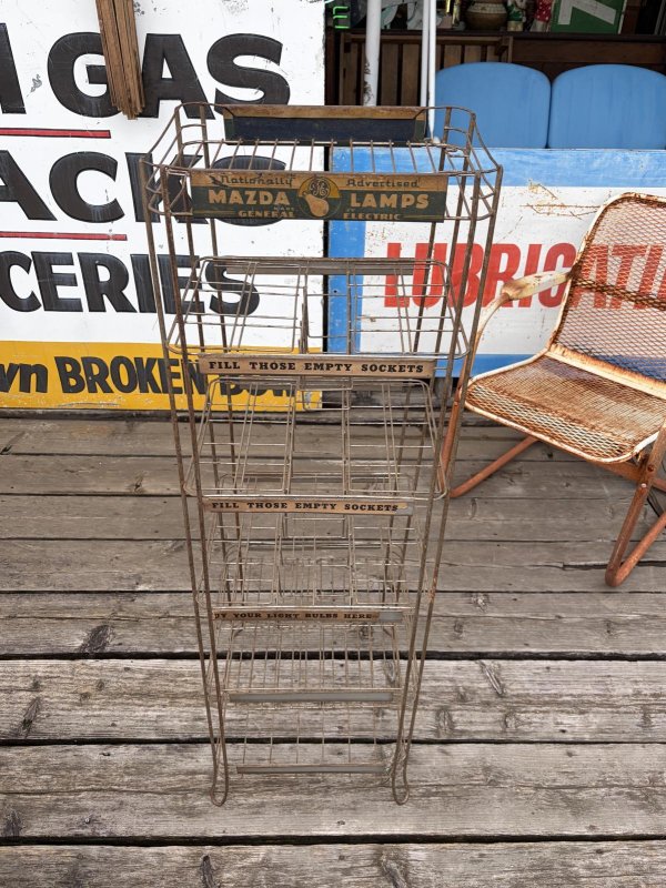 画像13: Vintage G.E General Electric MAZDA LAMPS Store Display Metal Rack (A879) 