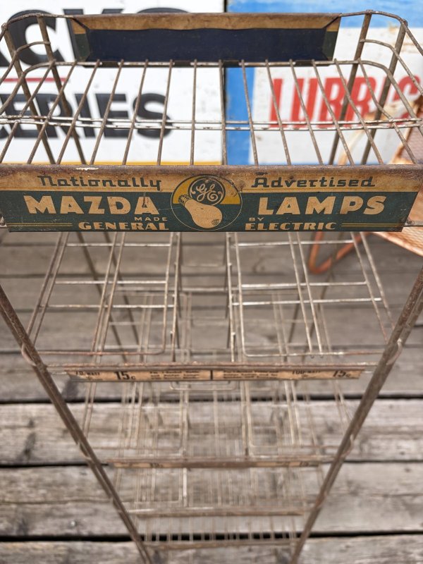 画像2: Vintage G.E General Electric MAZDA LAMPS Store Display Metal Rack (A879) 