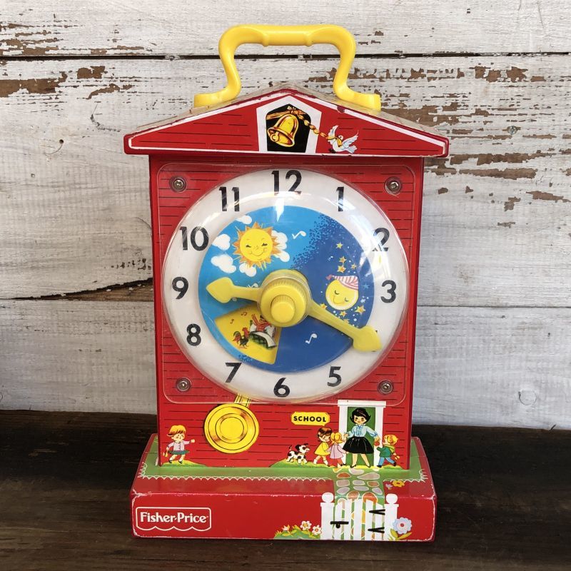 vintage fisher price music box teaching clock
