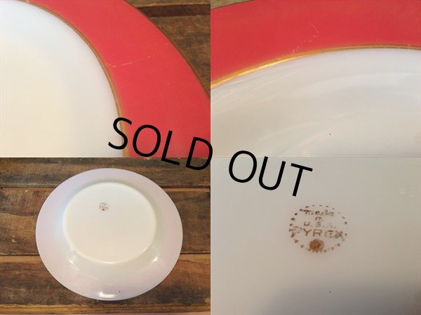 画像2: Old Pyrex Pink Flamingo Band Dinner Plate (2)