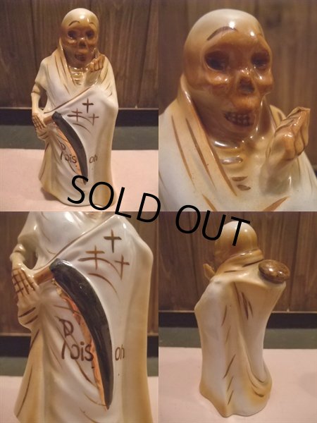 画像2: 50s Vintage Skull Reaper Bottle w/6 Shot Glass Set   (AC315)  (2)