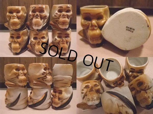 画像3: 50s Vintage Skull Reaper Bottle w/6 Shot Glass Set   (AC315)  (3)